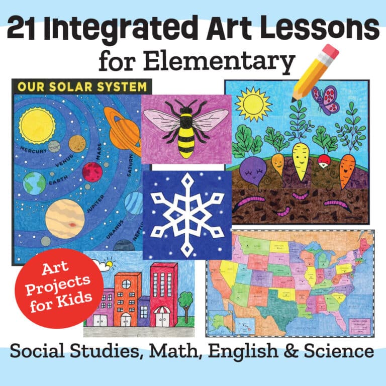21 Integrated Art Lessons for Elementary with Social Studies, Math, English & Science