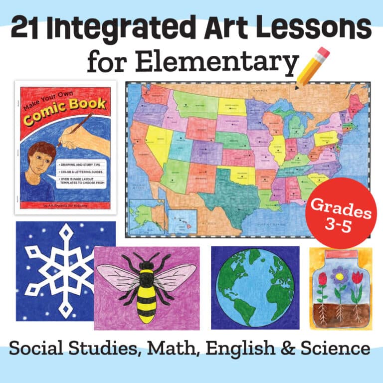21 Integrated Art Lessons for Elementary with Social Studies, Math, English & Science