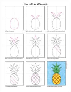 How to Draw a Pineapple: Easy Step-by-Step Drawing