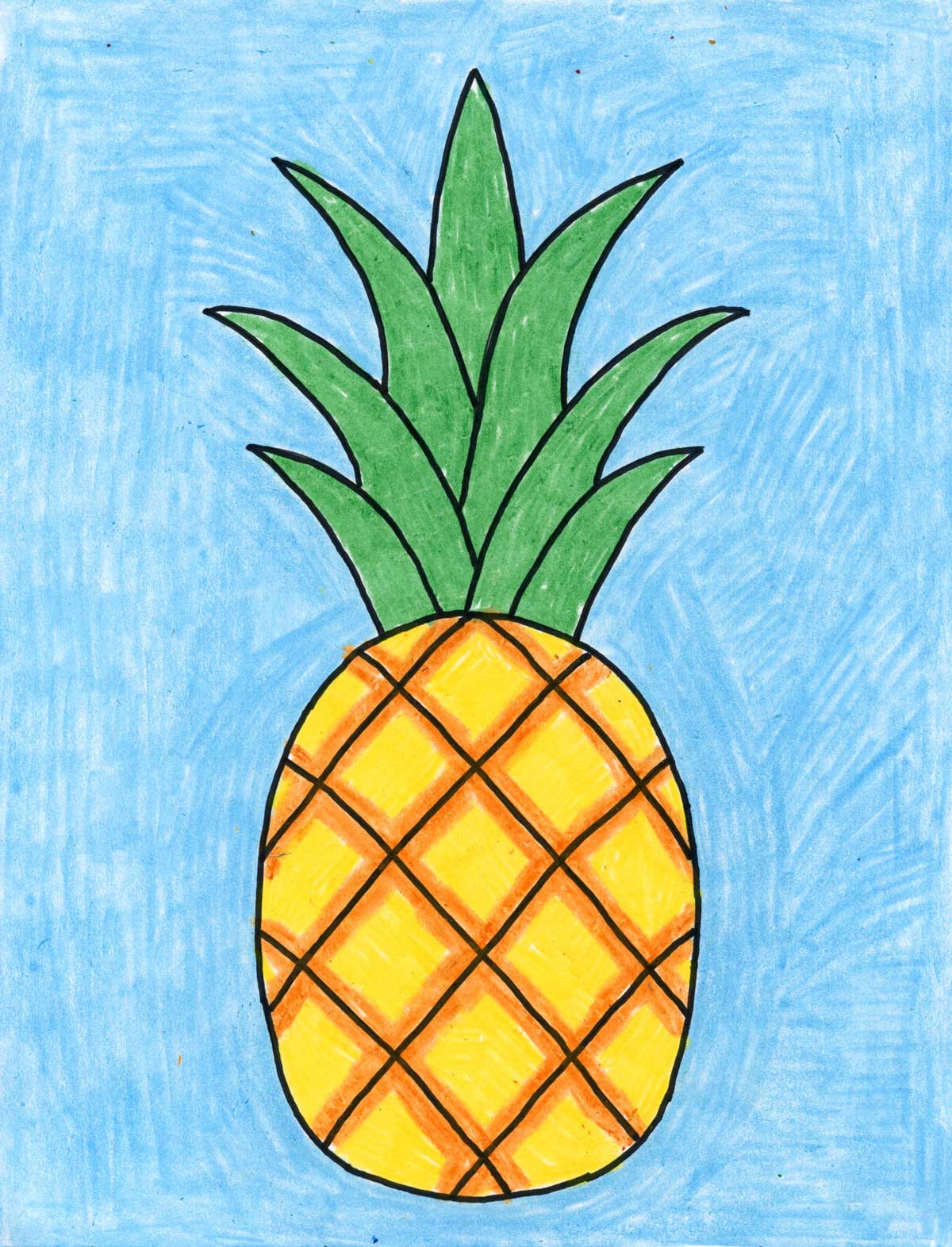 How to Draw a Pineapple: Easy Step-by-Step Drawing