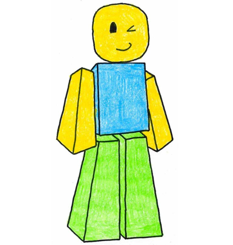 How to Draw a Roblox Character Easy, Step-by-Step Art Lesson for Kids