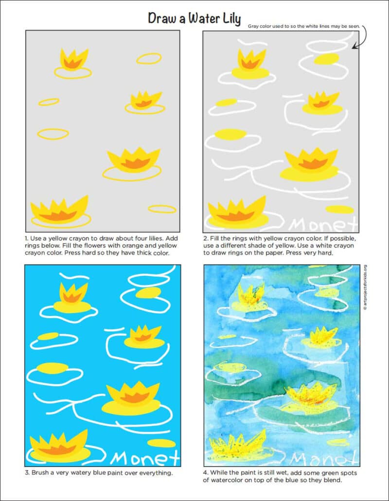 Easy Monet Art Project: How to Paint Water Lilies