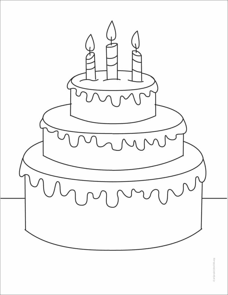 How to Draw a Birthday Cake: Easy, Step-by-Step Art Lesson for Kids ...