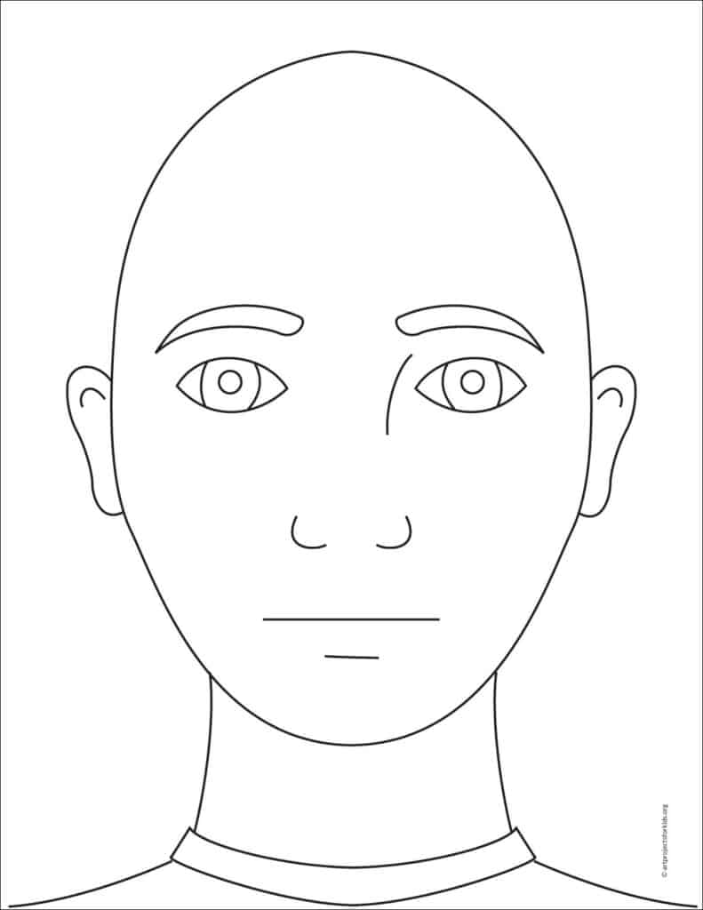 A self portrait coloring page, available as a free download.