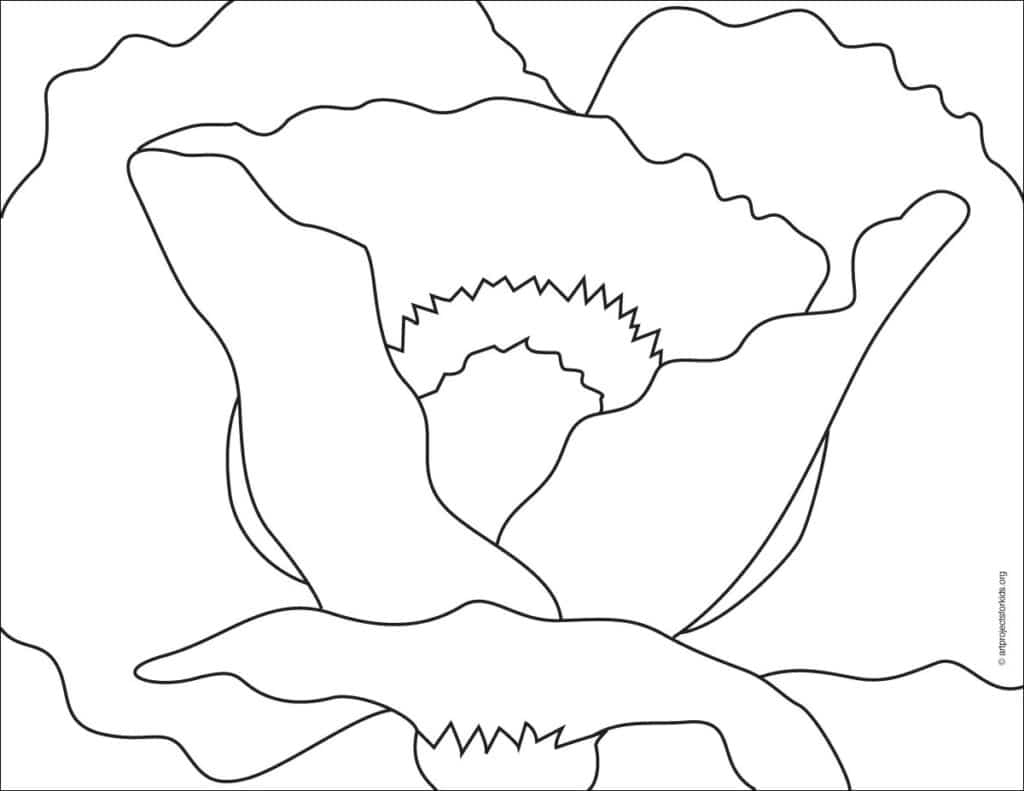 A Georgia O’Keeffe coloring page, available as a free download.