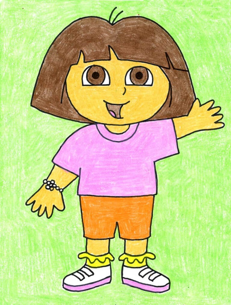 How to Draw Dora the Explorer Easy, Step-by-Step Art Lesson for Kids