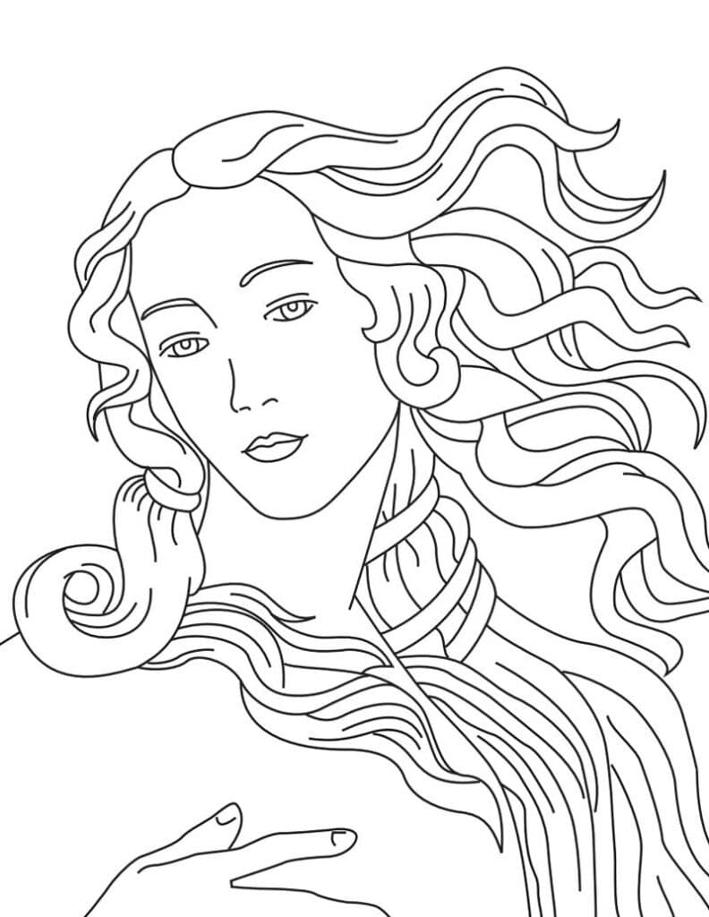 A Venus Coloring Page, available as a free printable.