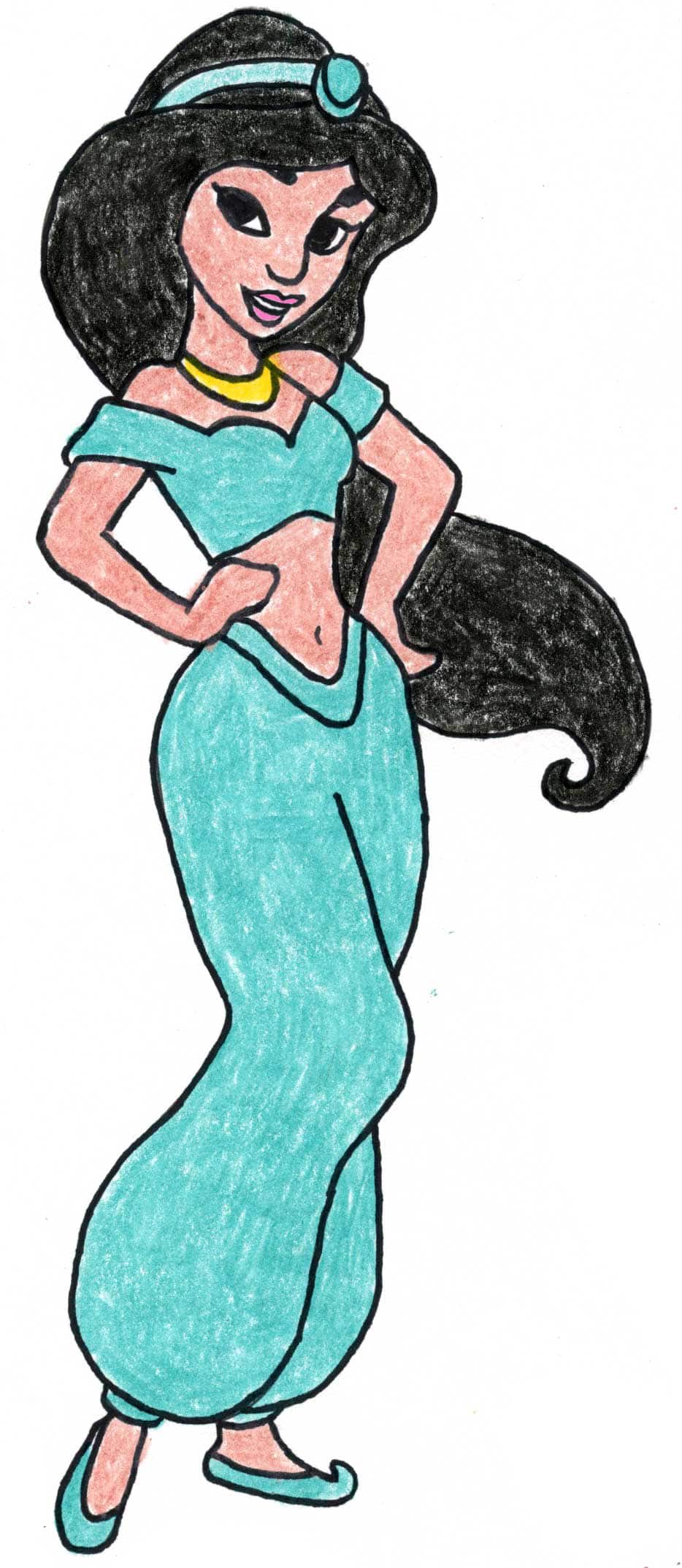 How to Draw Princess Jasmine: Easy Step-by-Step Art Lesson for Kids