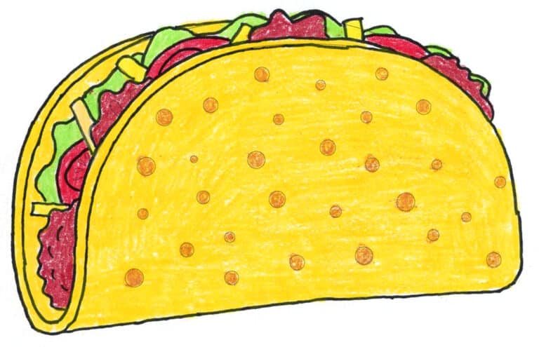 How to Draw a Taco: Easy Step-by-Step Art Lesson for Kids