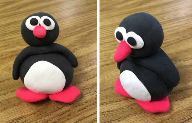 How to Make a Penguin out of Modeling Clay Tutorial for Kids