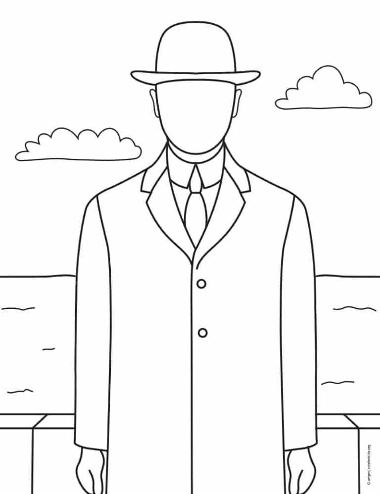 Magritte Coloring Page: Free Printable Sheets for Kids