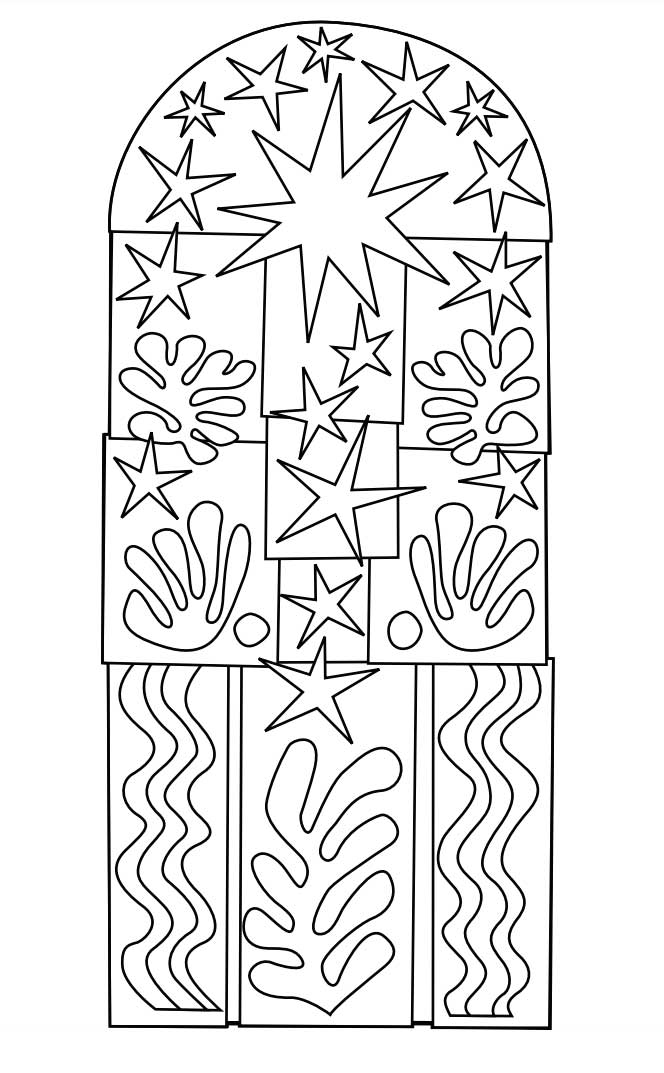 Matisse Christmas Coloring Page: Free Printable Sheets for Kids