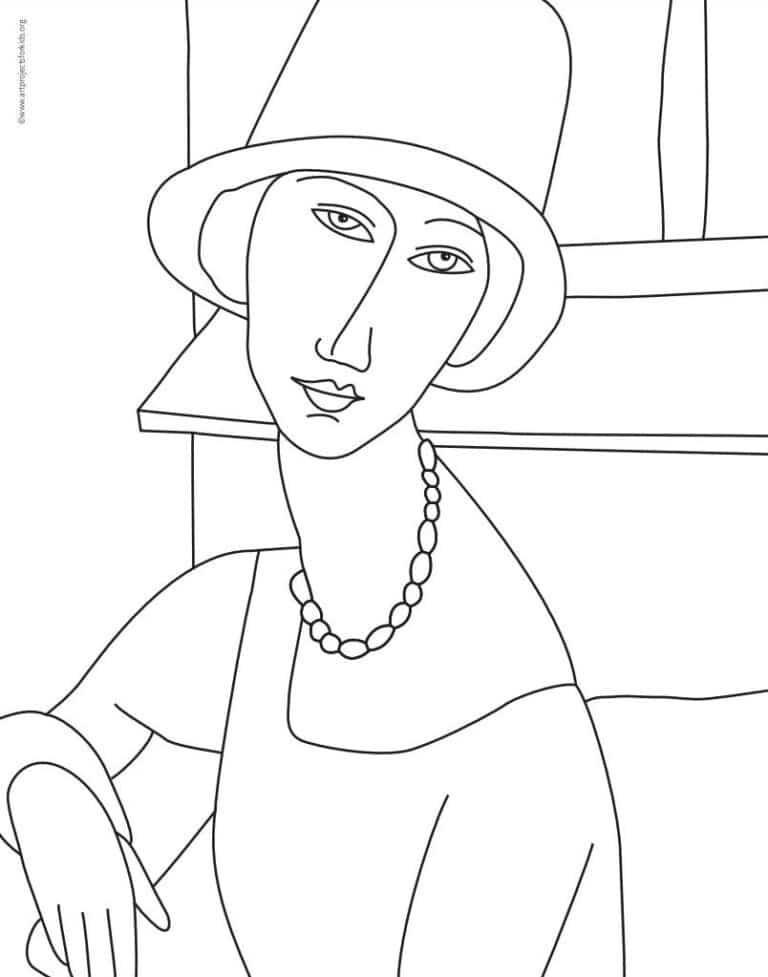 Modigliani Coloring Page: Free Printable Sheets for Kids