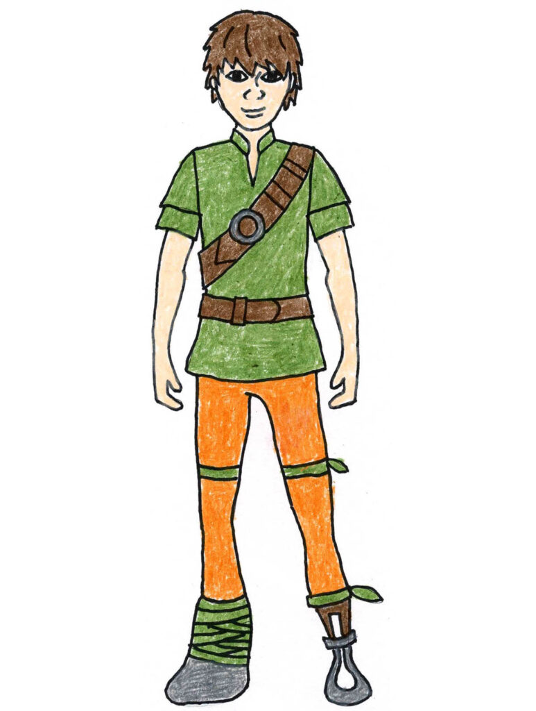 A drawing of Hiccup, made with the help of an easy step by step tutorial.