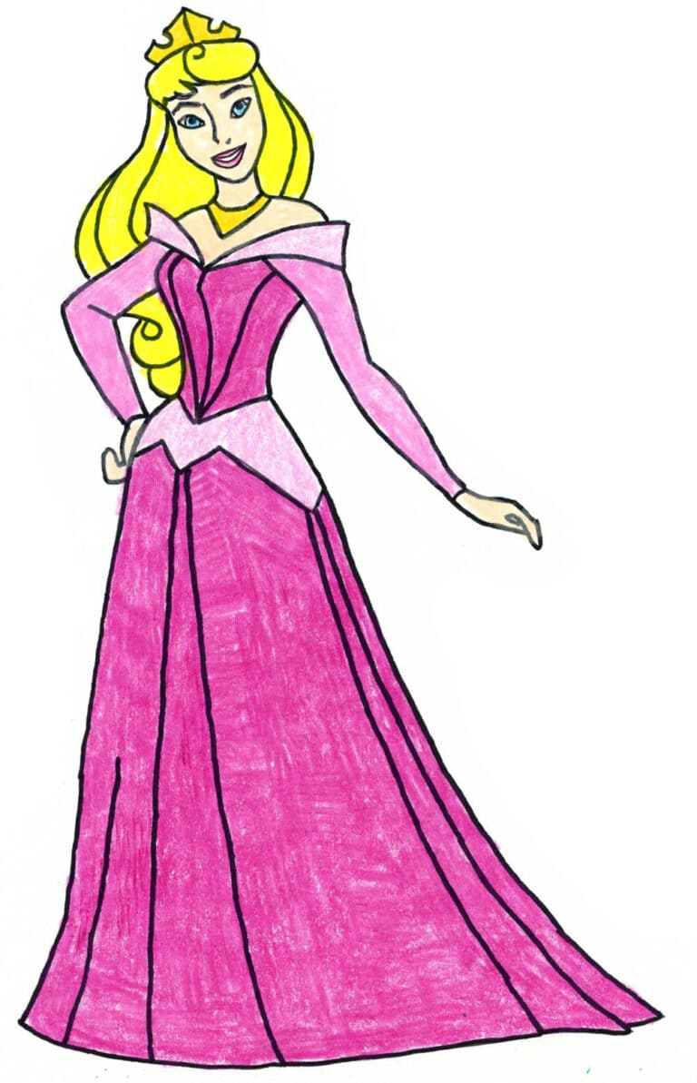 How to Draw Princess Aurora from Sleeping Beauty: Easy Step-by-Step Art Lesson