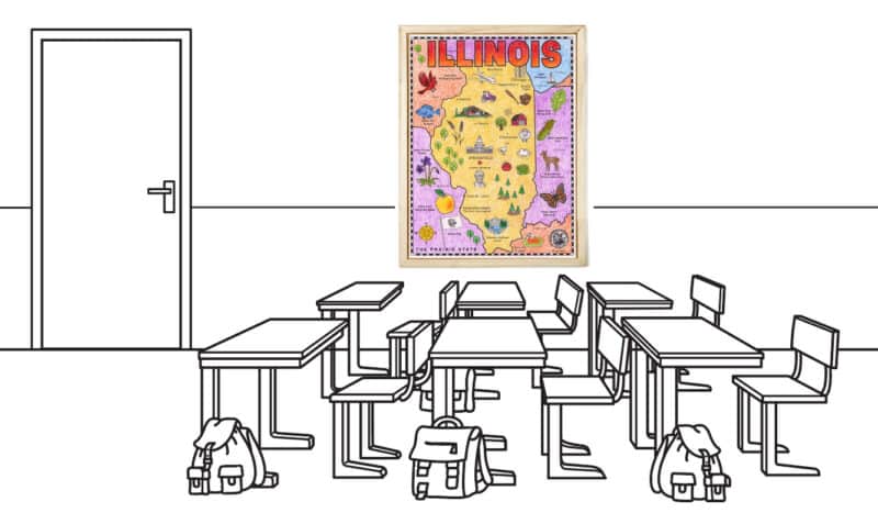 Printable Map of Illinois for Kids with Landmarks to Color - Image 3