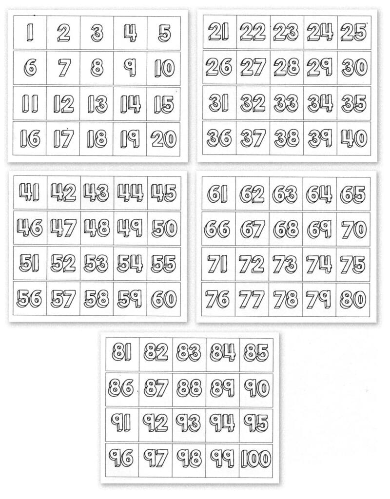 Printable template for creating a 100th Day of School mural.