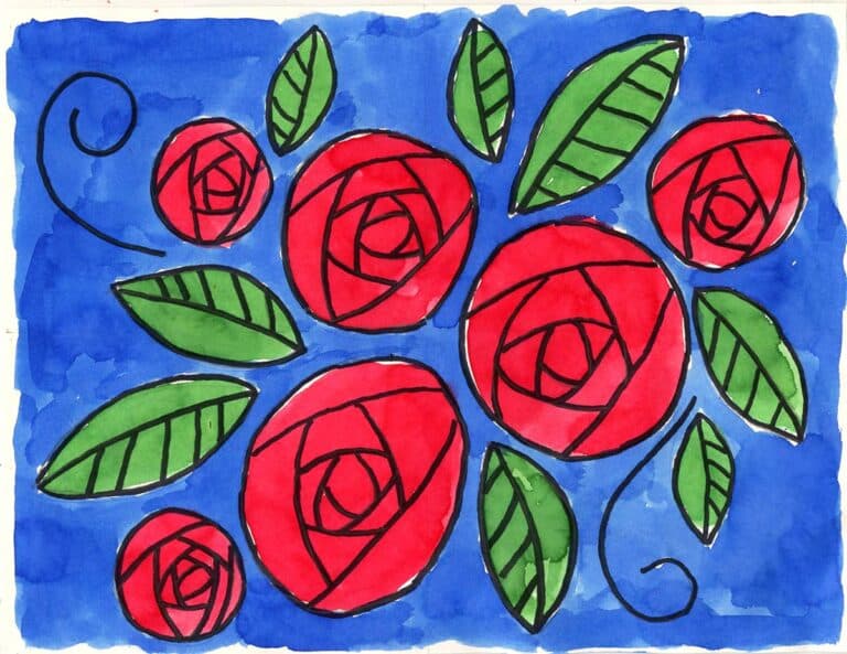 How to Draw Circle Roses: Easy Step-by-Step Art Lesson for Kids