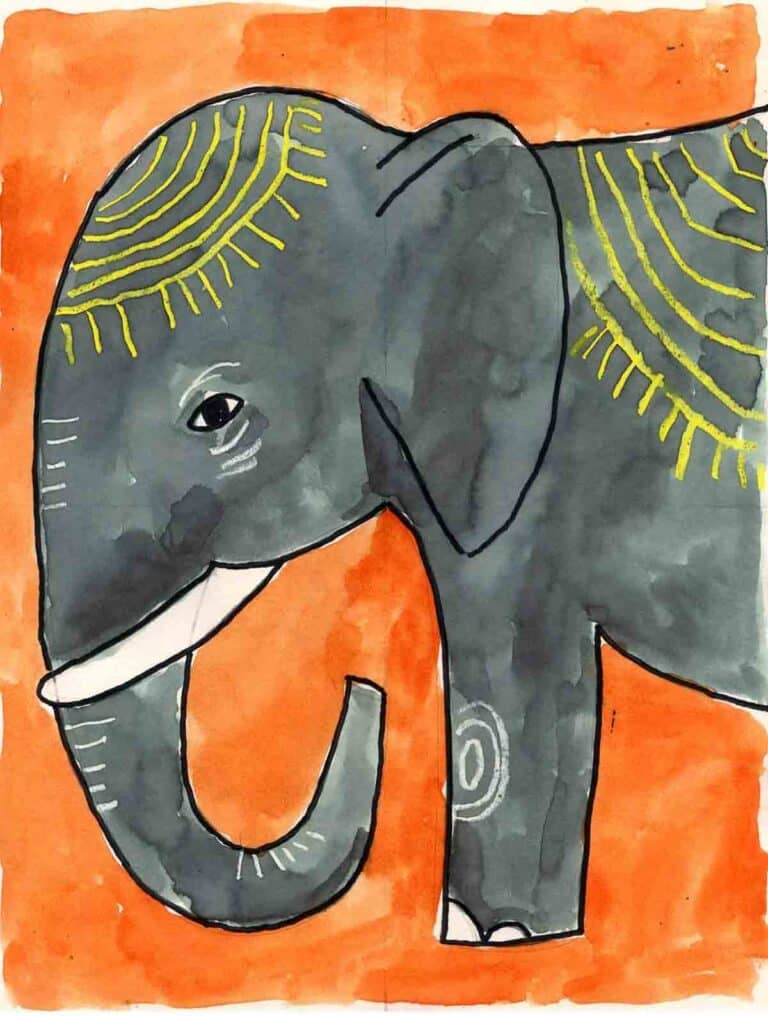 How to Draw an Easy Elephant: Easy Step-by-Step Art Lesson for Kids