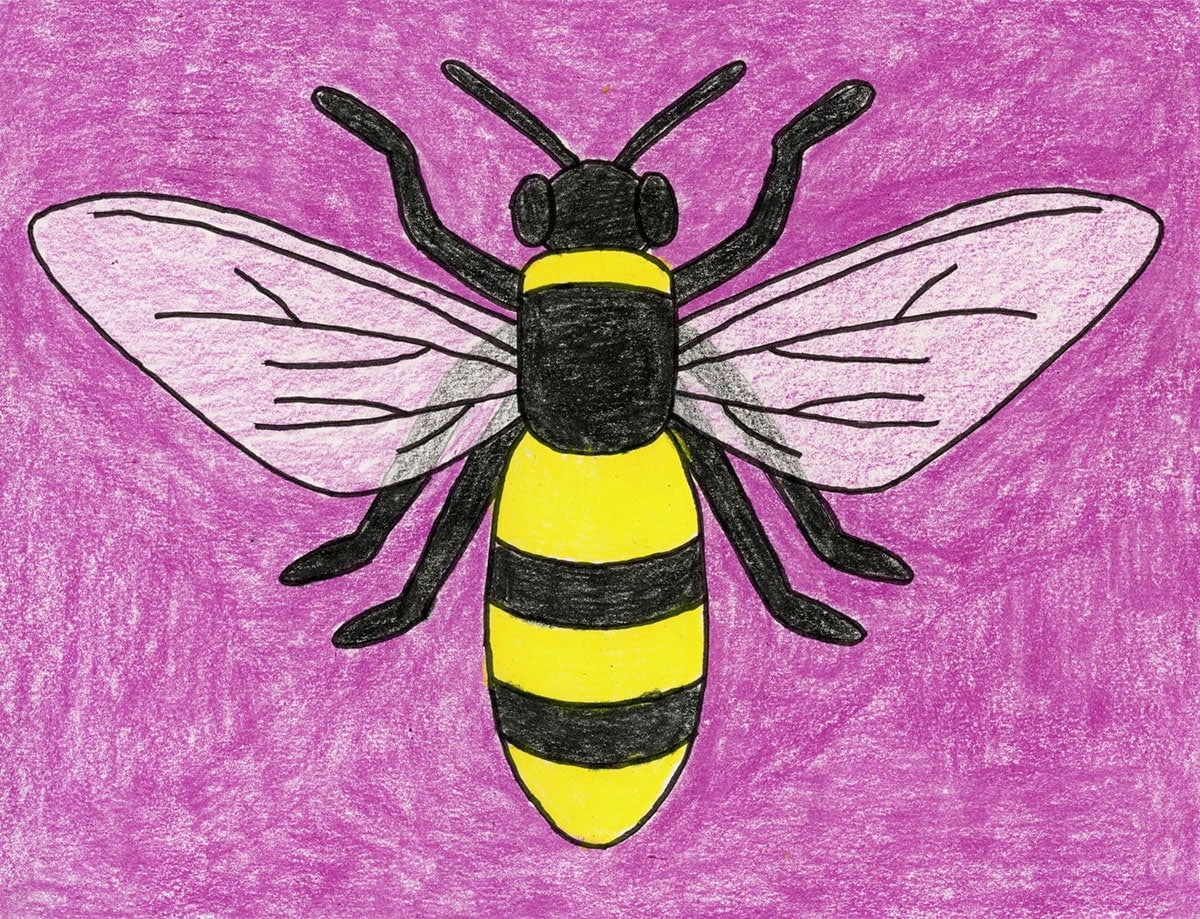 How to Draw a Bee: Easy Step-by-Step Directed Drawing for Kids