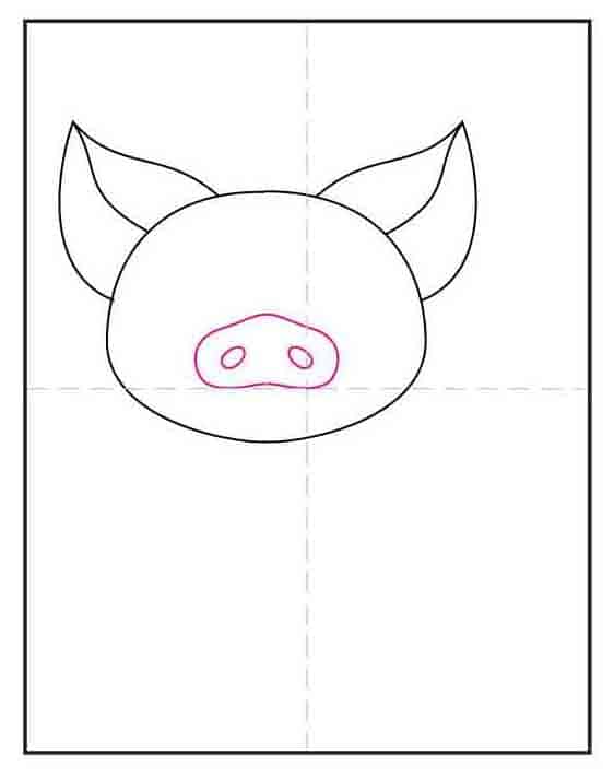 Draw a nose shape in the center of Pua Moana's face.