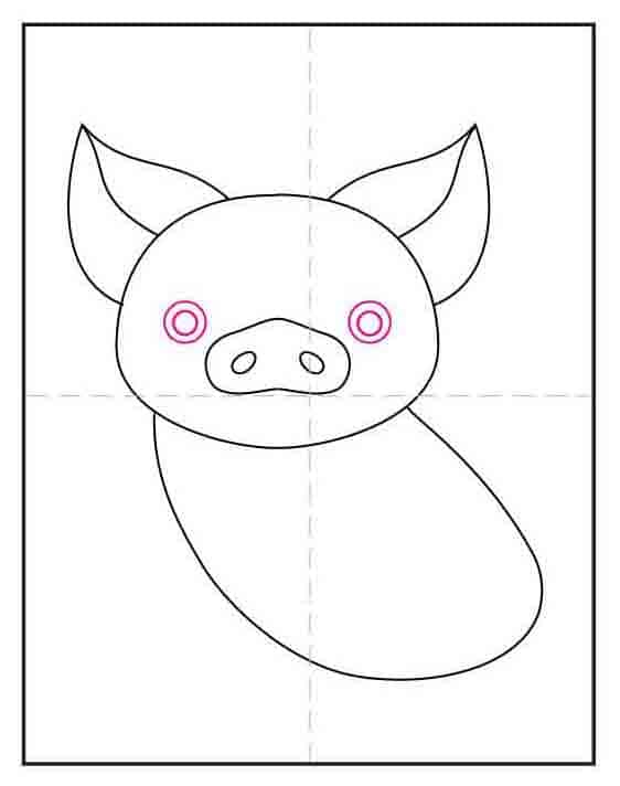 Add two circle eyes to your Pua Moana drawing.