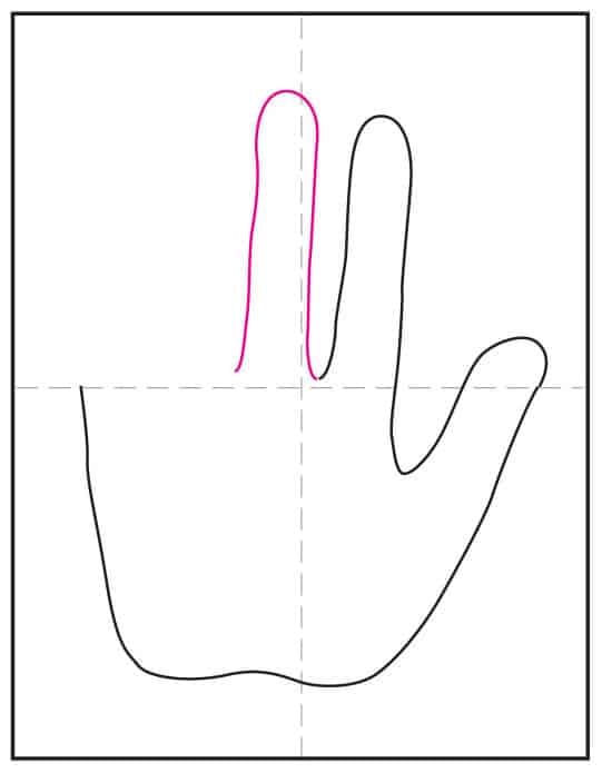 Step 4 bullying drawing with middle finger drawn on hand outline
