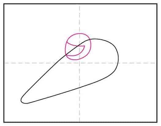 Step 2 of race car drawing with helmet added to center cockpit
