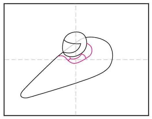 Step 3 of F1 drawing showing seat opening under helmet