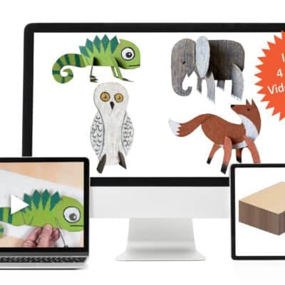 Open-and-Go 3D Cardboard Animal Mini Art Unit