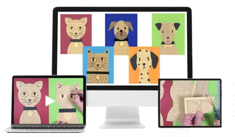 Open-and-Go Newsprint Pet Collage Mini Art Unit