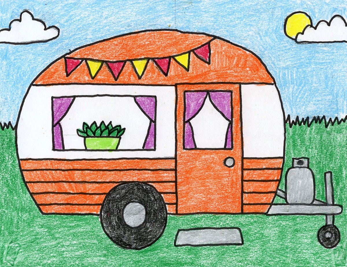 Camper Van Drawing Lesson: Easy Step-by-Step Art How To for Kids