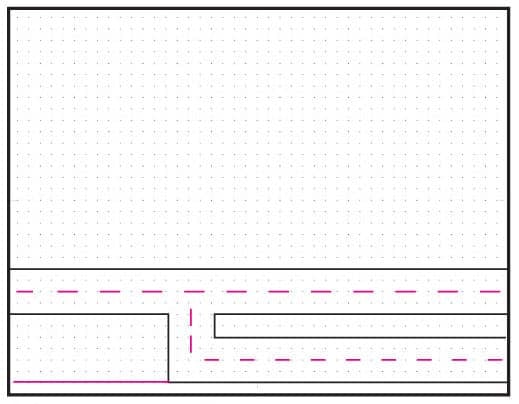 Step 2 add dashed road lines on dot grid to draw like artist Stephen Wiltshire.