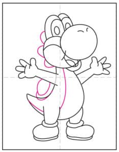 Yoshi Pattern Drawing Yoshi Drawing: Easy Step-by-Step Art Lesson for Kids