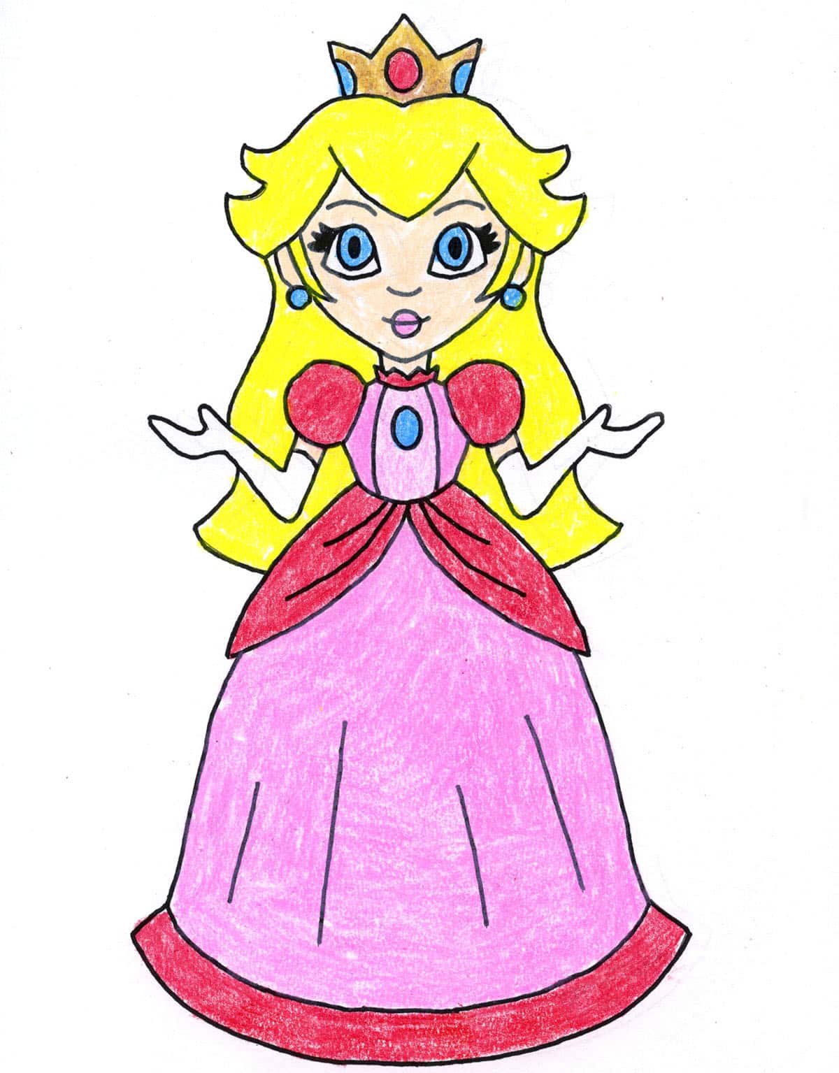 Princess Peach Drawing: Step-by-Step Art Lesson for Kids