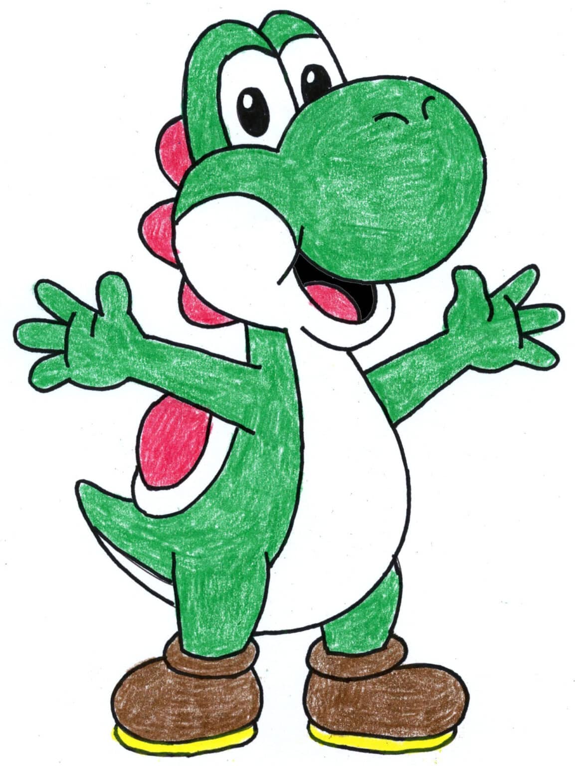 Yoshi Pattern Drawing Yoshi Drawing: Easy Step-by-Step Art Lesson for Kids