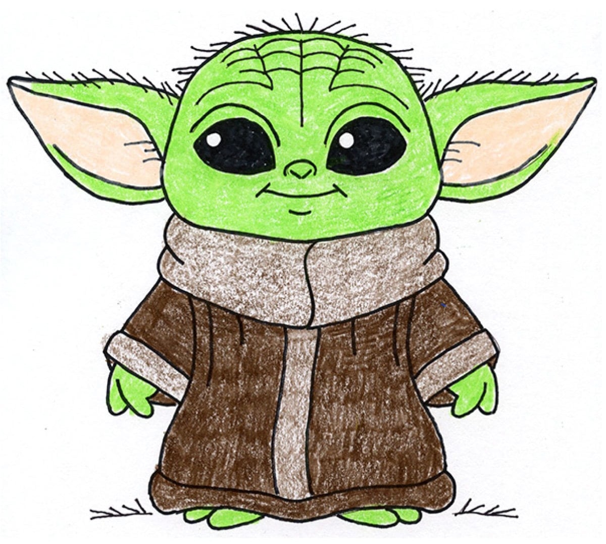 How to Draw Grogu: Easy Step-by-Step Art Lesson for Kids