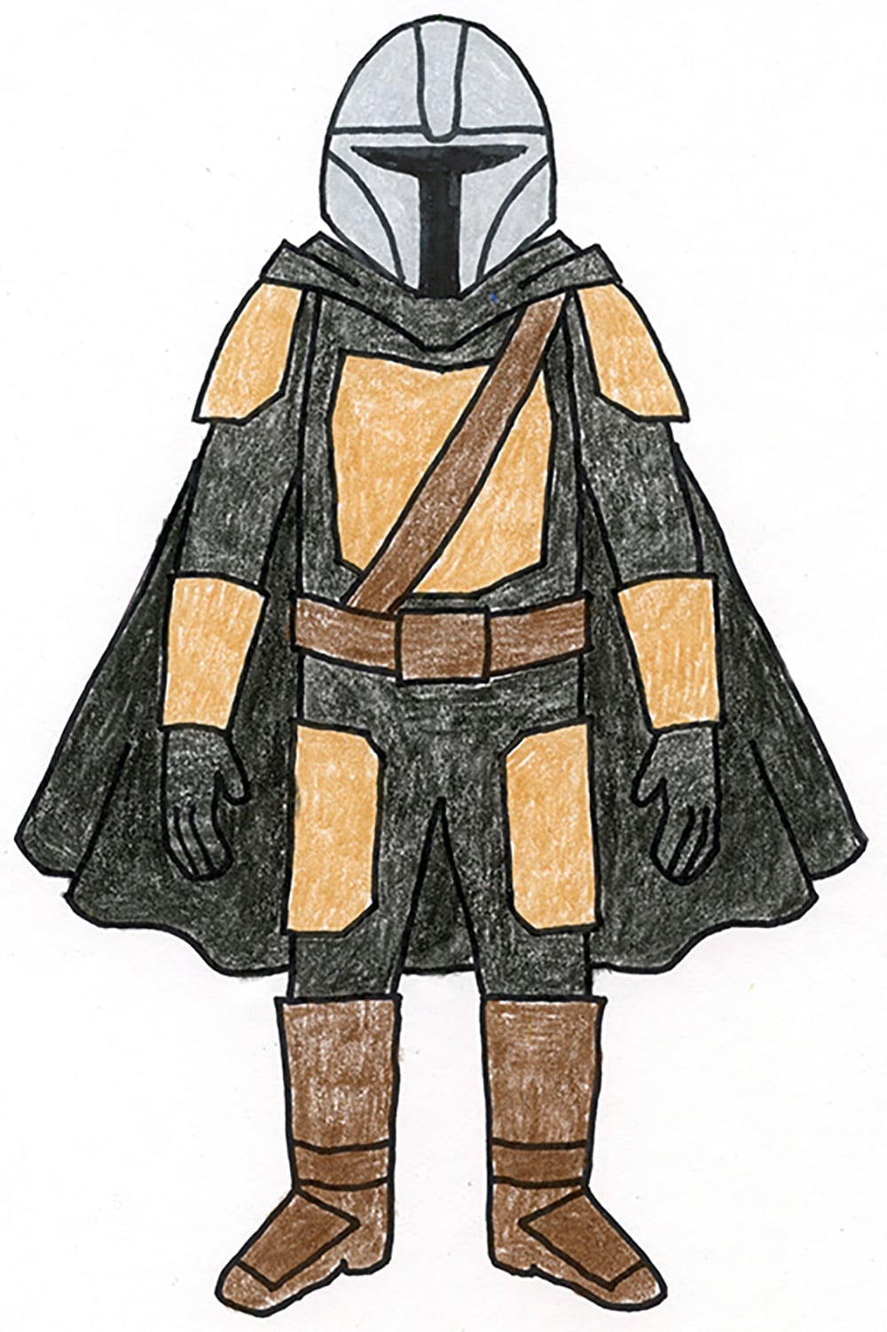 How to Draw the Mandalorian: Easy Step-by-Step Art Lesson
