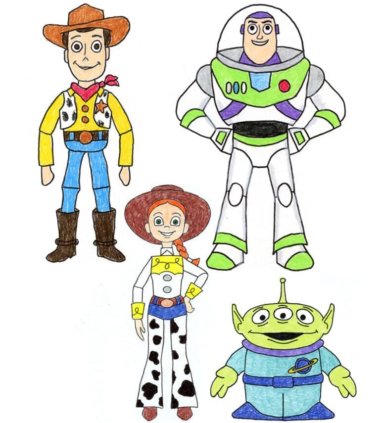 4 How to Draw Toy Story Characters Art Lessons for Kids
