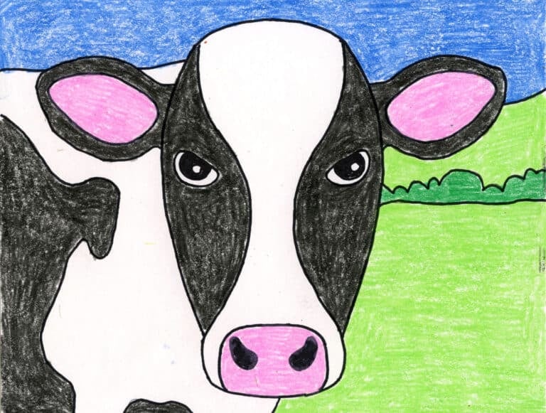 How to Draw a Cow Face: Easy Step-by-Step Art Lesson for Kids