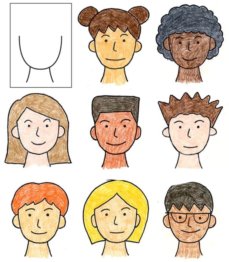 Self Portrait Template: Easy Art Lesson for Kids