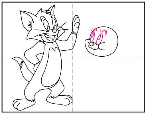 How to draw Jerry step 2 showing how to add Jerry's cartoon eyes