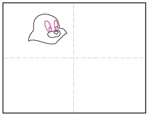 How to draw Tom step 2 showing how to add Tom's cartoon eyes