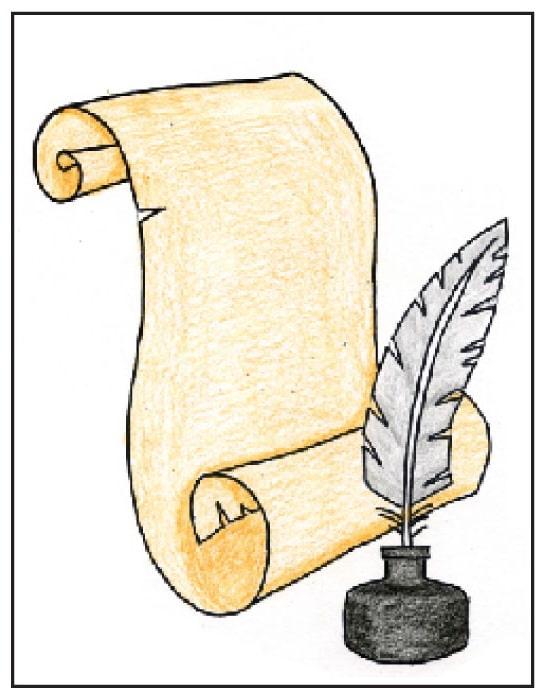Constitution Drawing step 9 showing the finished artwork traced and colored.