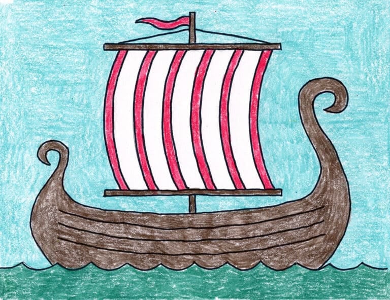 How to Draw a Viking Ship: Easy Step-by-Step Art Lesson for Kids