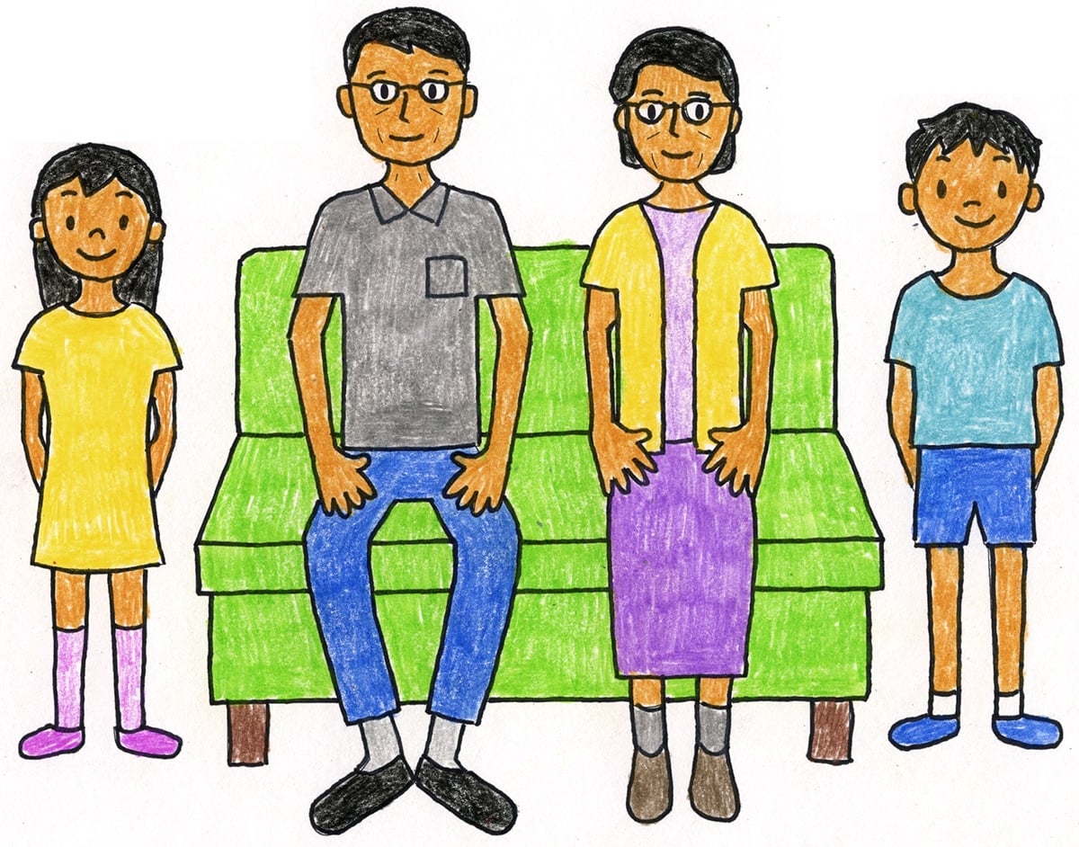 Grandparents Day Drawing: Easy Family Art Lesson for Kids