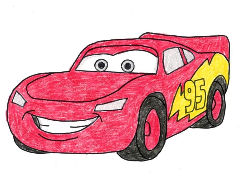 Lightning McQueen Drawing: Easy Perspective Art Lesson for Kids