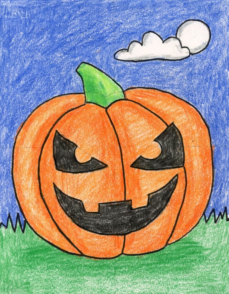 How to Draw a Jack O’ Lantern: Easy Step-by-Step Art Lesson for Kids